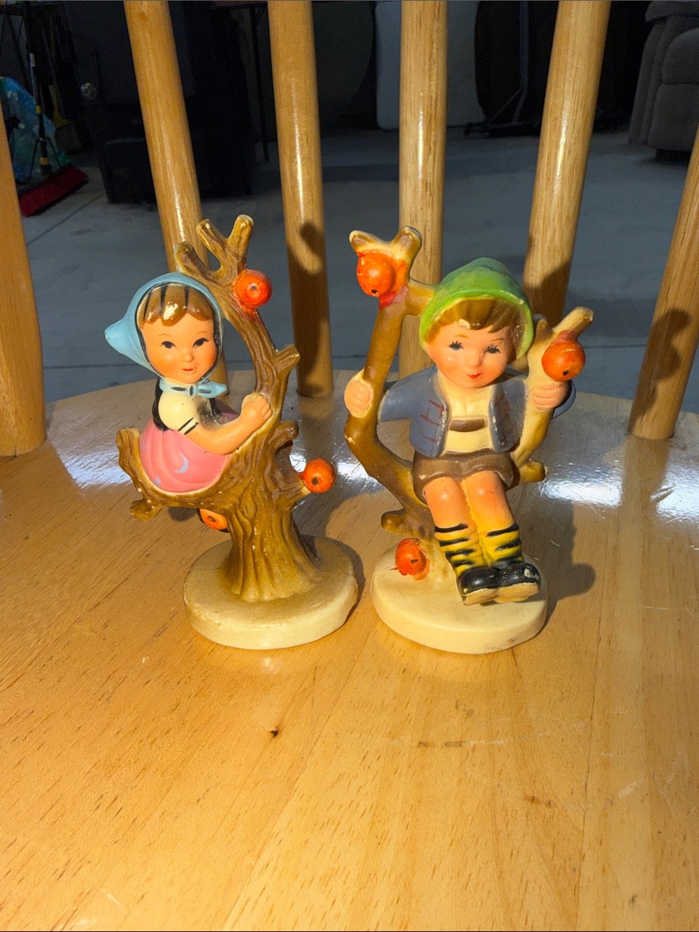 Vintage 1960s Boys Girl Plastic Ornaments Figurine Made in Hong Kong